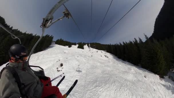 North Vancouver British Columbia Canada April 2022 Man Skiier Going — Vídeos de Stock