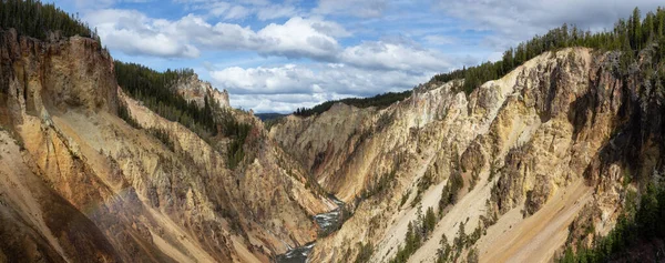 Rocky Canyon River Waterfall American Landscape Grand Canyon Yellowstone Yellowstone — Fotografia de Stock