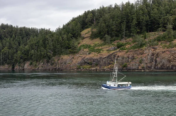 Canadian Landscape by the ocean and mountains. Summer Season. Gulf Islands near Vancouver Island, British Columbia, Canada. Canadian Landscape.