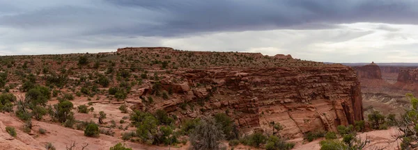 Scenic Panoramic View American Landscape Red Rock Mountains Desert Canyon —  Fotos de Stock