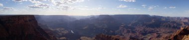 Desert Rocky Mountain American Landscape. Cloudy Sunny Sky. Grand Canyon National Park, Arizona, United States. Nature Background Panorama