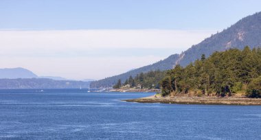 Canadian Landscape by the ocean and mountains. Summer Season. Gulf Islands near Vancouver Island, British Columbia, Canada. Canadian Landscape.