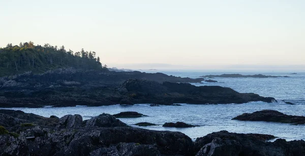 Rugged Rocks Rocky Shore West Coast Pacific Ocean Summer Sunrise — Stock Photo, Image