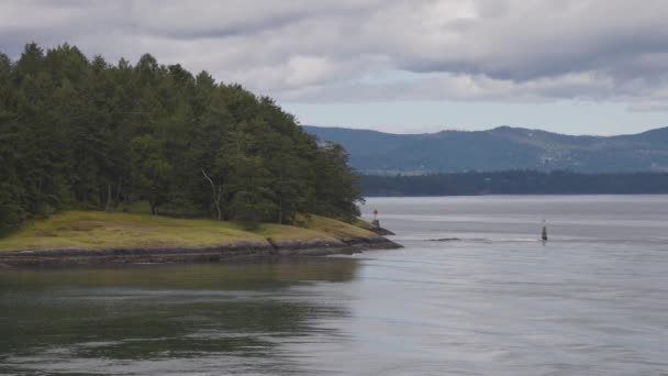 Islands Surrounded Ocean Mountains Summer Season Gulf Islands Vancouver Island — 비디오