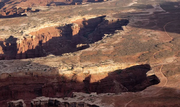Scenic American Landscape Red Rock Mountains Desert Canyon Весняний Сезон — стокове фото