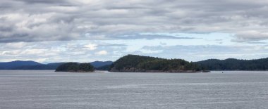 Canadian Landscape by the ocean and mountains. Summer Season. Gulf Islands near Vancouver Island, British Columbia, Canada. Canadian Landscape.