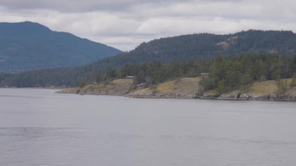 Islands Surrounded Ocean Mountains Summer Season Gulf Islands Vancouver Island — 图库视频影像