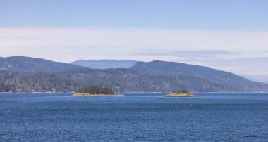 Canadian Landscape by the ocean and mountains. Summer Season. Gulf Islands near Vancouver Island, British Columbia, Canada. Canadian Landscape.