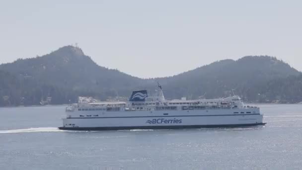 Gulf Islands British Columbia Canada July 2022 Ferries Passing Islands — 图库视频影像