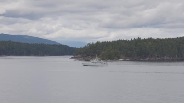 Islands Surrounded Ocean Mountains Summer Season Gulf Islands Vancouver Island — Vídeo de Stock