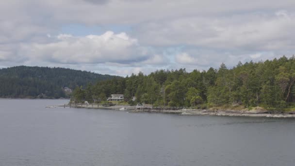 Islands Surrounded Ocean Mountains Summer Season Gulf Islands Vancouver Island — Video