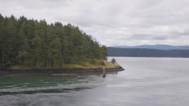 Islands Surrounded Ocean Mountains Summer Season Gulf Islands Vancouver Island — Stock video