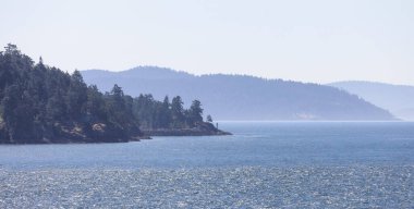 Canadian Landscape by the ocean and mountains. Summer Season. Gulf Islands near Vancouver Island, British Columbia, Canada. Canadian Landscape.