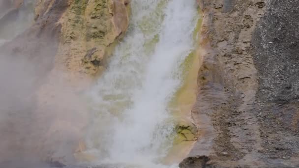 River Hot Spring Geyser Colorful Water American Landscape Yellowstone National — Vídeo de Stock