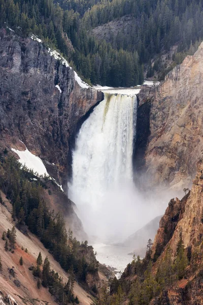 Rocky Canyon and River in American Landscape. Grand Canyon of The Yellowstone. Yellowstone National Park. United States. Nature Background.