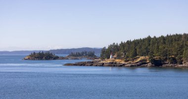 Canadian Landscape by the ocean and mountains. Summer Season. Gulf Islands near Vancouver Island, British Columbia, Canada. Canadian Landscape.