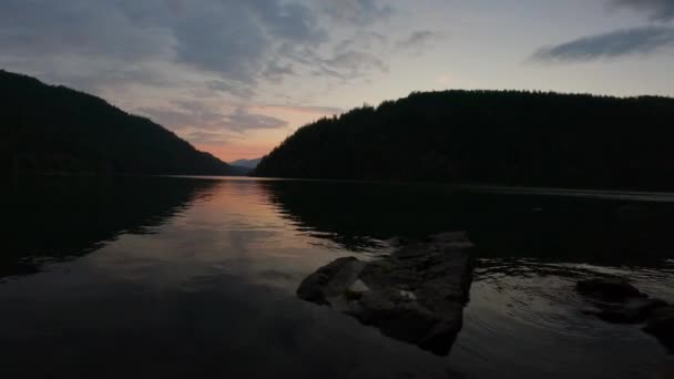 Canadian Nature Background Colorful Sunset Harrison River British Columbia Canada — Stock video