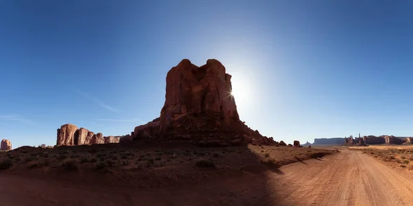 Desert Rocky Mountain American Landscape Sunny Morning Sunrise Oljato Monument — Stockfoto