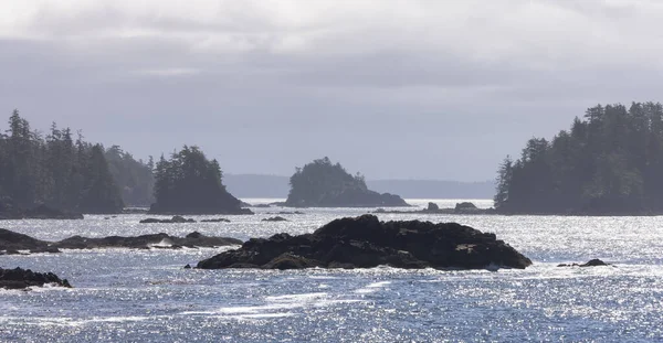 Rugged Rocks Rocky Shore West Coast Pacific Ocean Summer Morning — Stockfoto