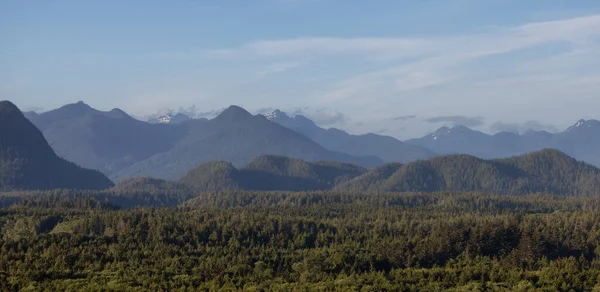 Green Trees Mountain Landscape Pacific Ocean West Coast Tofino Vancouver — ストック写真