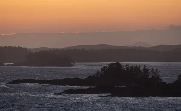 Waves Pacific Ocean Rocky Beach West Coast Sunny Summer Sunset — Stock Photo, Image