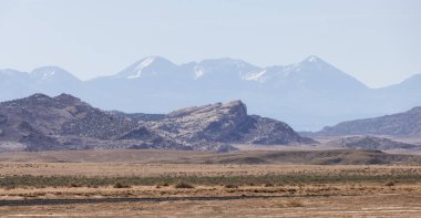 Red Rock Formations in the American Landscape Desert at Sunrise. Spring Season. Utah, United States. Nature Background.