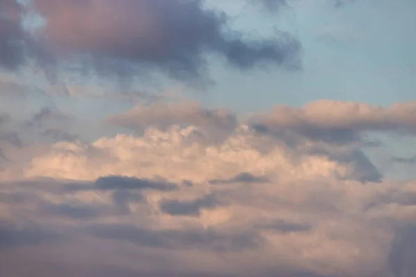 Puff Clouds Sky Sunset Zoom Cloudscape Background British Columbia Canada — Stockfoto