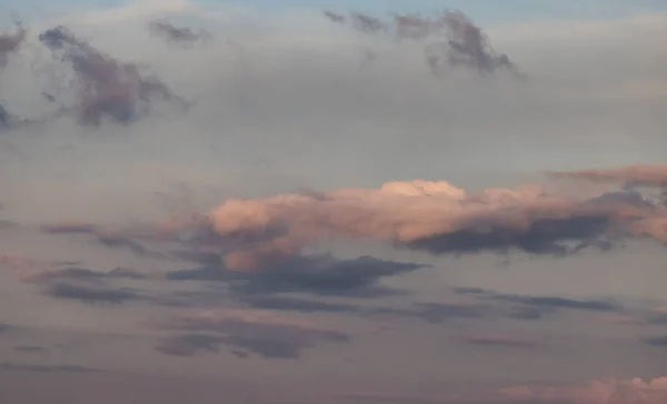 Puff Clouds Sky Sunset Zoom Cloudscape Background British Columbia Canada — Stok fotoğraf