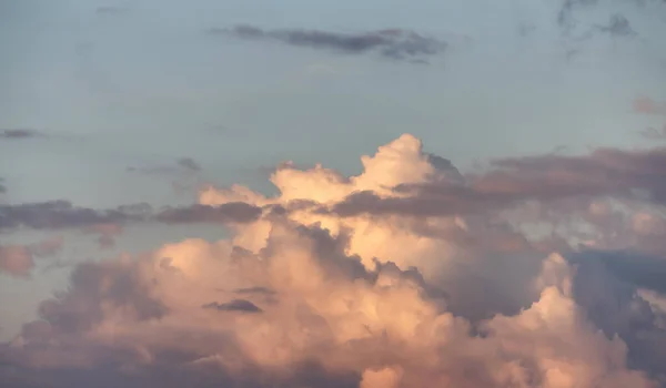 Puff Clouds Sky Sunset Zoom Cloudscape Background British Columbia Canada — Stock fotografie