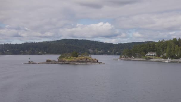 Islands Surrounded Ocean Mountains Summer Season Gulf Islands Vancouver Island — ストック動画