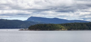 Canadian Landscape by the ocean and mountains. Summer Season. Gulf Islands near Vancouver Island, British Columbia, Canada. Canadian Landscape.