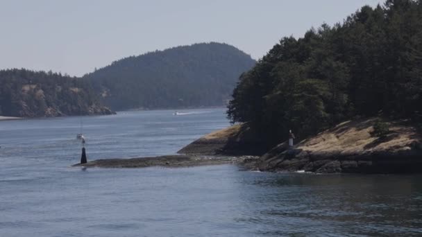 Islands Surrounded Ocean Mountains Summer Season Gulf Islands Vancouver Island — Wideo stockowe