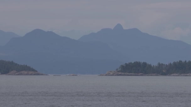 Howe Ήχου Νησιά Και Καναδικό Τοπίο Στο Βουνό Φόντο Τραβήχτηκε — Αρχείο Βίντεο