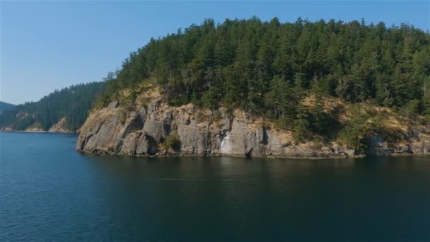 Canadian Landscape Ocean Mountains Summer Season Gulf Islands Vancouver Island — ストック動画