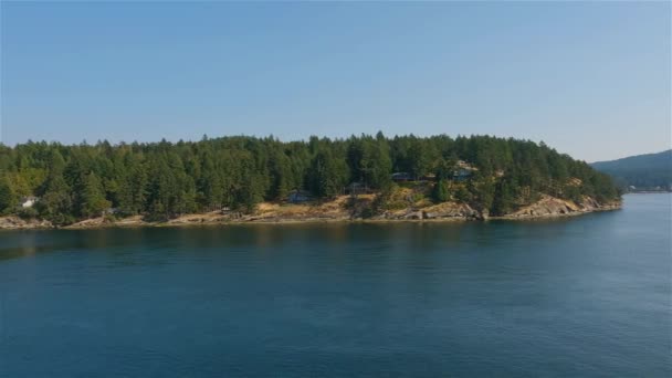 Canadian Landscape Ocean Mountains Summer Season Gulf Islands Vancouver Island — 图库视频影像