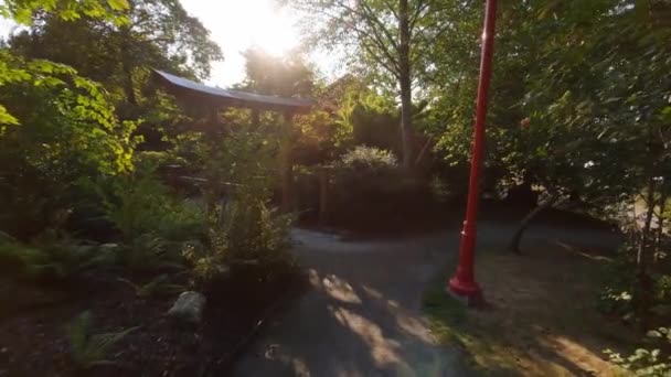 Japanese Garden Esquimalt Gorge Park Victoria Vancouver Island British Columbia — Stock video
