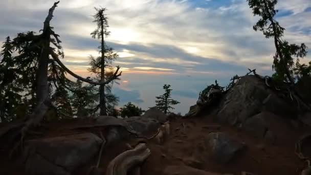 Paisaje Montaña Canadiense Costa Oeste Del Océano Pacífico Atardecer Dramático — Vídeos de Stock