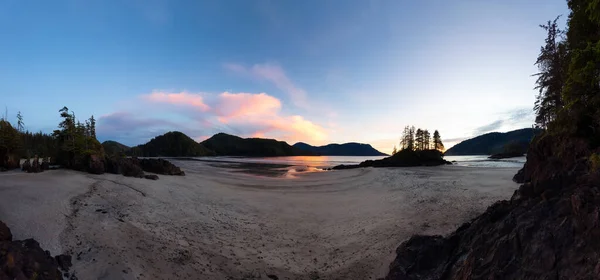 Sandy Beach Pacific Ocean Coast Panoramic View Sunset Sky San — Stock Photo, Image