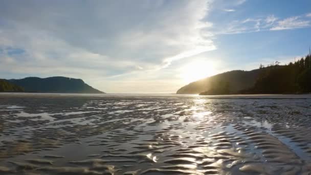 Pasifik Okyanusu Sahil Manzarası Ndaki Kumsal Günbatımı Gökyüzü San Josef — Stok video
