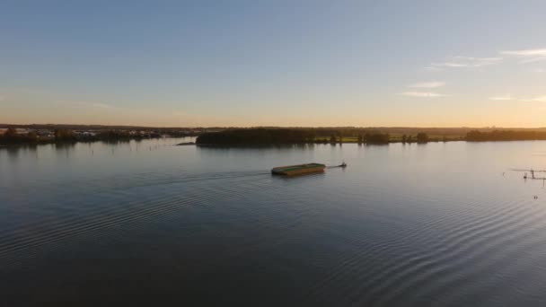 Fraser River View Durante Tramonto Colorato Veduta Aerea Tratta Dal — Video Stock