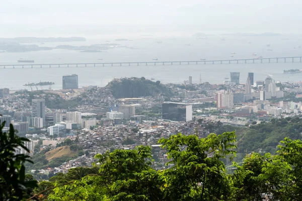 Brezilya Rio Janeiro Daki Yeşil Yağmur Ormanlarından Şehir Binalarına Güzel — Stok fotoğraf