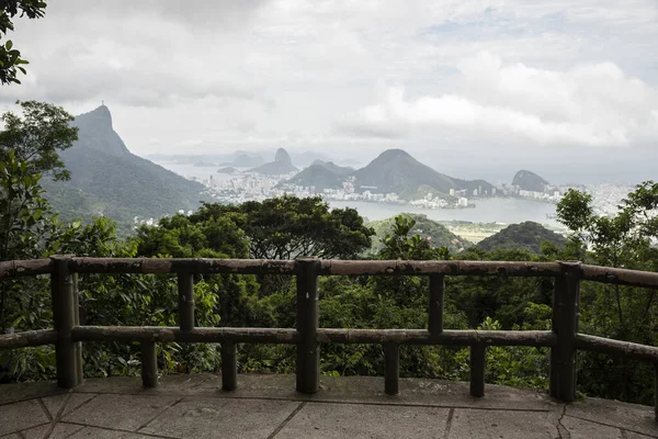 Hermosa Vista Selva Tropical Paisaje Verde Ciudad Río Janeiro Brasil — Foto de Stock