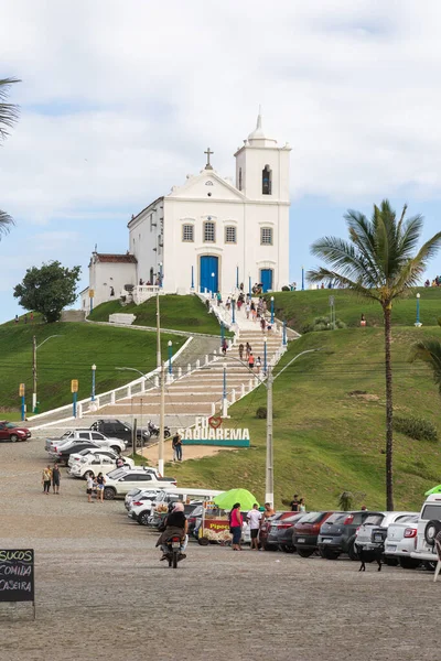 旧植民地時代の白い教会への美しい眺めサケラマ リオデジャネイロ ブラジル — ストック写真