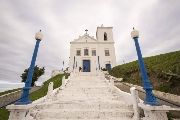 Bella Vista Alla Vecchia Chiesa Bianca Coloniale Storica Saquarema Rio — Foto Stock