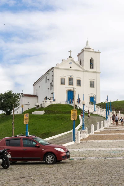 Bela Vista Para Antiga Igreja Branca Colonial Histórica Saquarema Rio — Fotografia de Stock