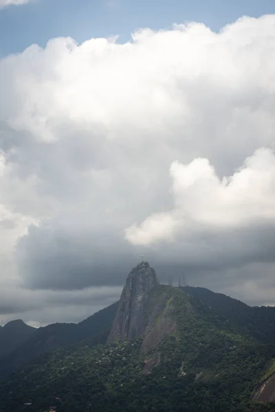 Мбаппе Вид Зеленую Гору Корковадо Горы Сахарная Голова Рио Жанейро — стоковое фото