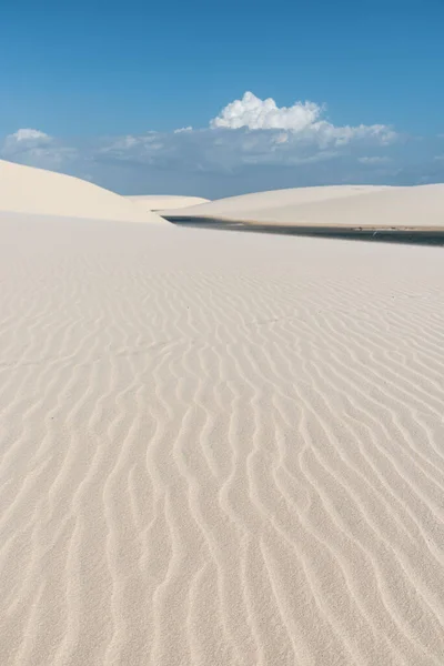 Bella Vista Piscina Con Acqua Piovana Sabbia Texture Sulle Dune — Foto Stock