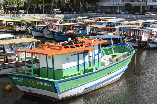 Beautiful View Fisherman Boats Parked Urca District Rio Janeiro Brazil — Stock Photo, Image