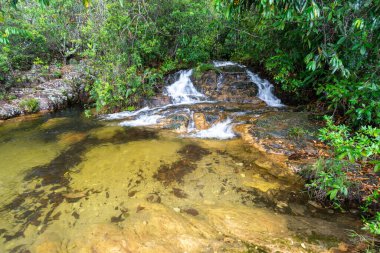 Chapada dos Veadeiros, Brezilya 'da cerrado şelalesi manzarası