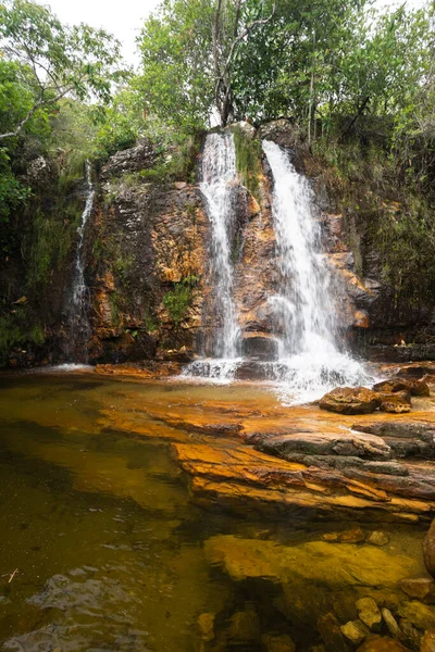 Wodospad Cerrado Chapada Dos Veadeiros Brazylia — Zdjęcie stockowe